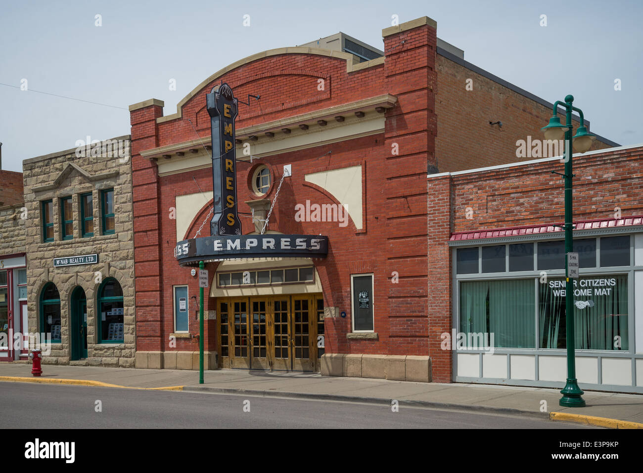 100 Jahre alt, Kaiserin Theater, Fort Macleod, Alberta, Kanada Stockfoto
