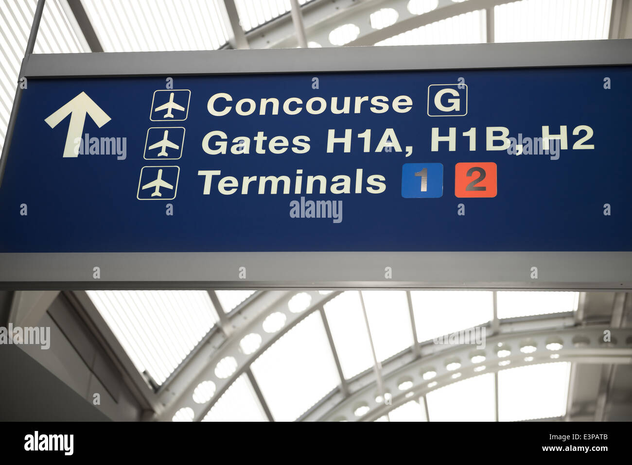 Abflug-Gates und terminal Zeichen Stockfoto