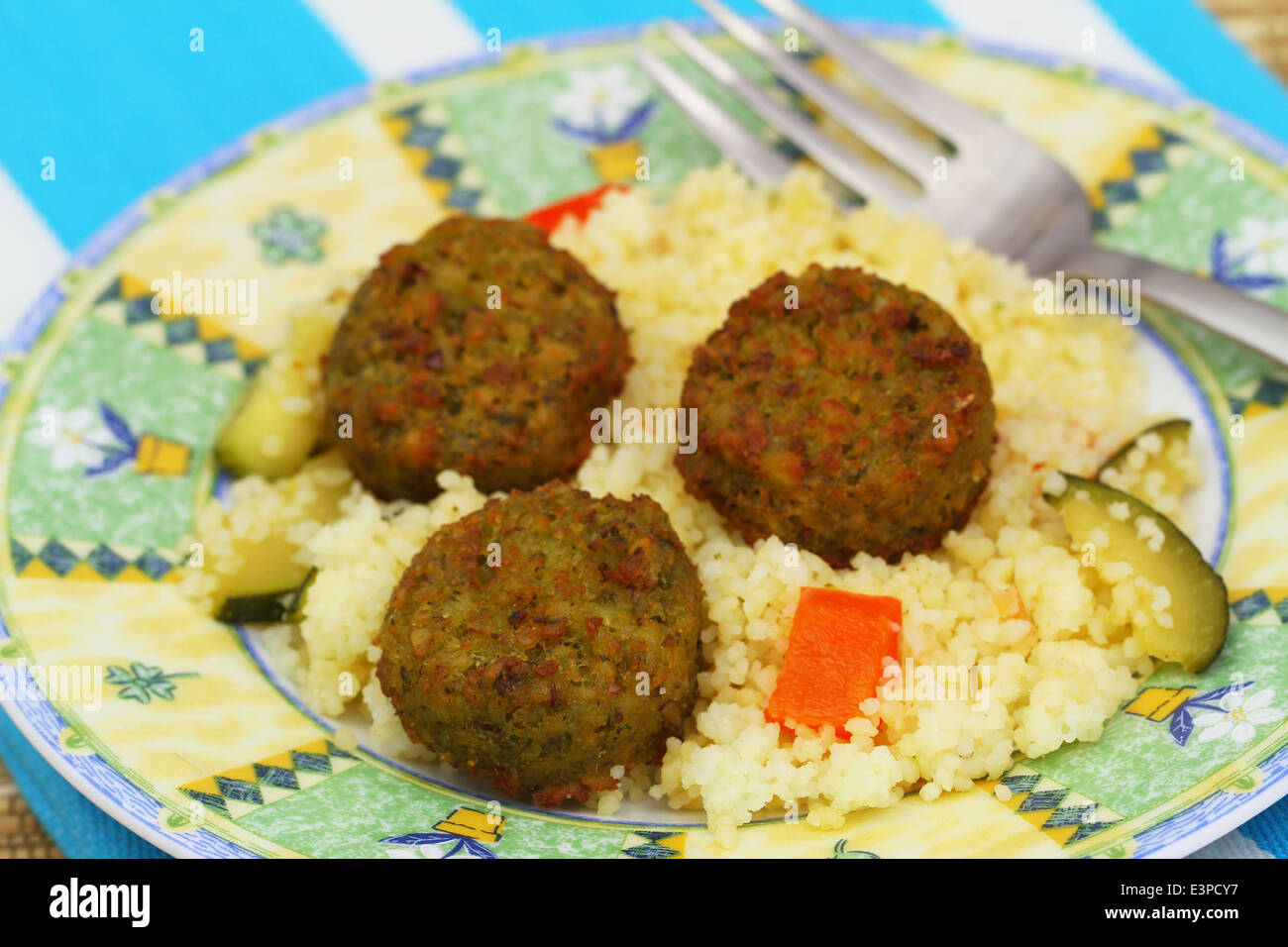 Falafel mit couscous Stockfoto
