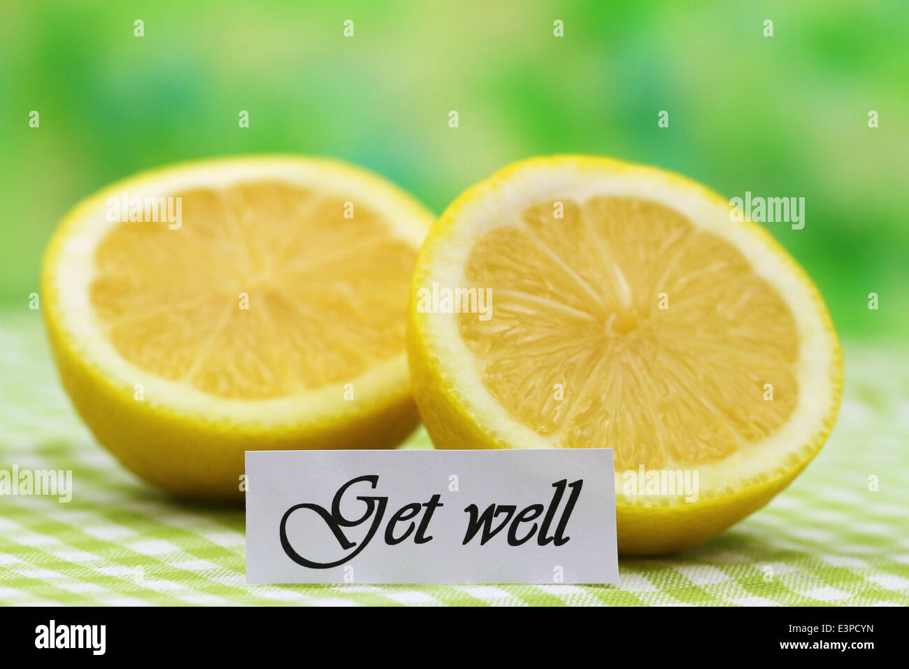 Gut-Karte mit frischer Zitrone Stockfoto