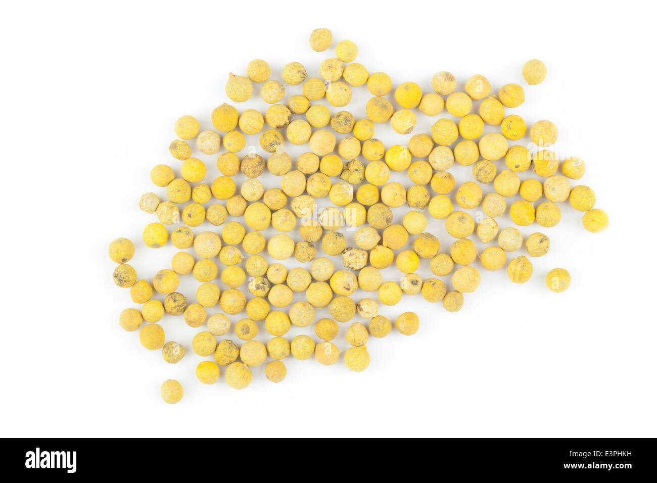 Gelbe Pfefferkörner Stockfoto