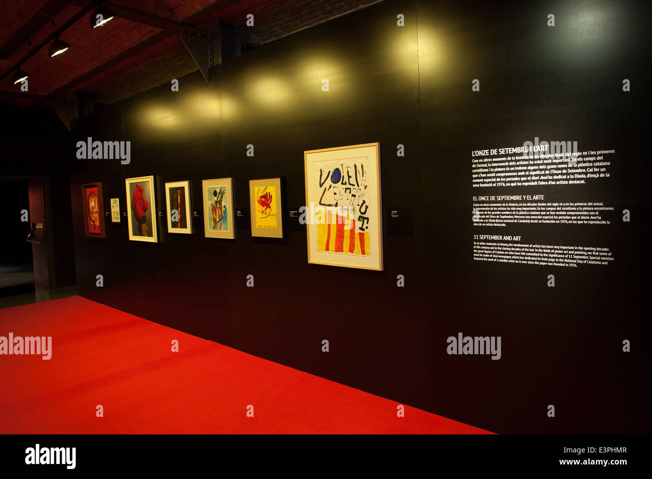 11. September-Kunst im Museum zur Geschichte von Katalonien in Barcelona, Spanien. Stockfoto
