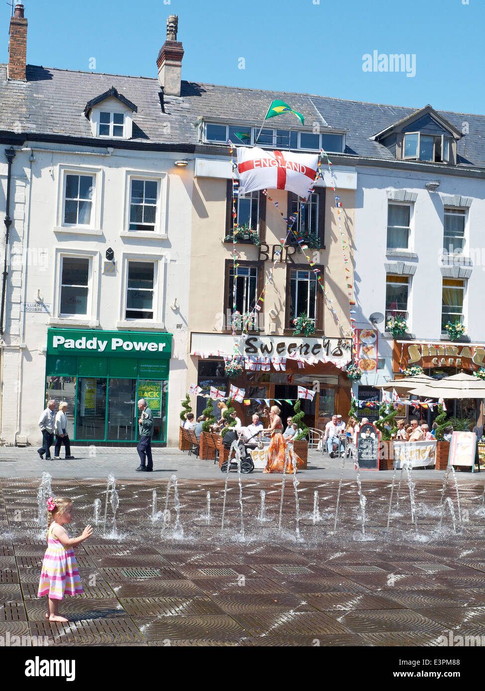 Der Brunnen auf dem Williamson Square im Stadtzentrum von Liverpool, Merseyside, Großbritannien Stockfoto