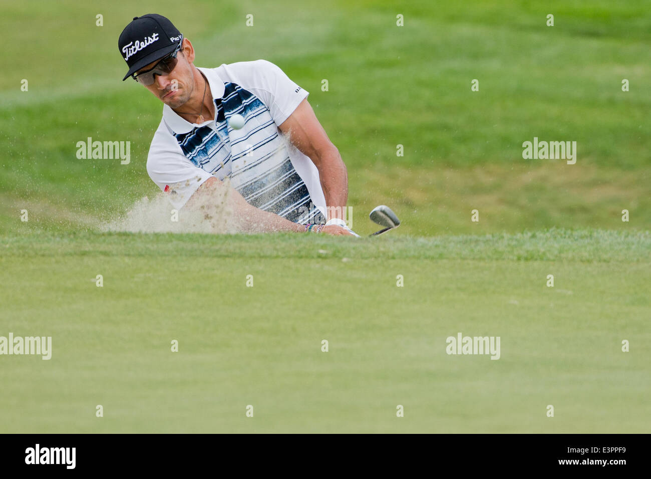 Köln, Deutschland. 27. Juni 2014. Spanischen golf pro Rafael Cabrera-Bello während der International Open auf Gut Lärchenhof in Pulheim bei Köln, Deutschland, 27. Juni 2014. Foto: ROLF VENNENBERND/Dpa/Alamy Live News Stockfoto