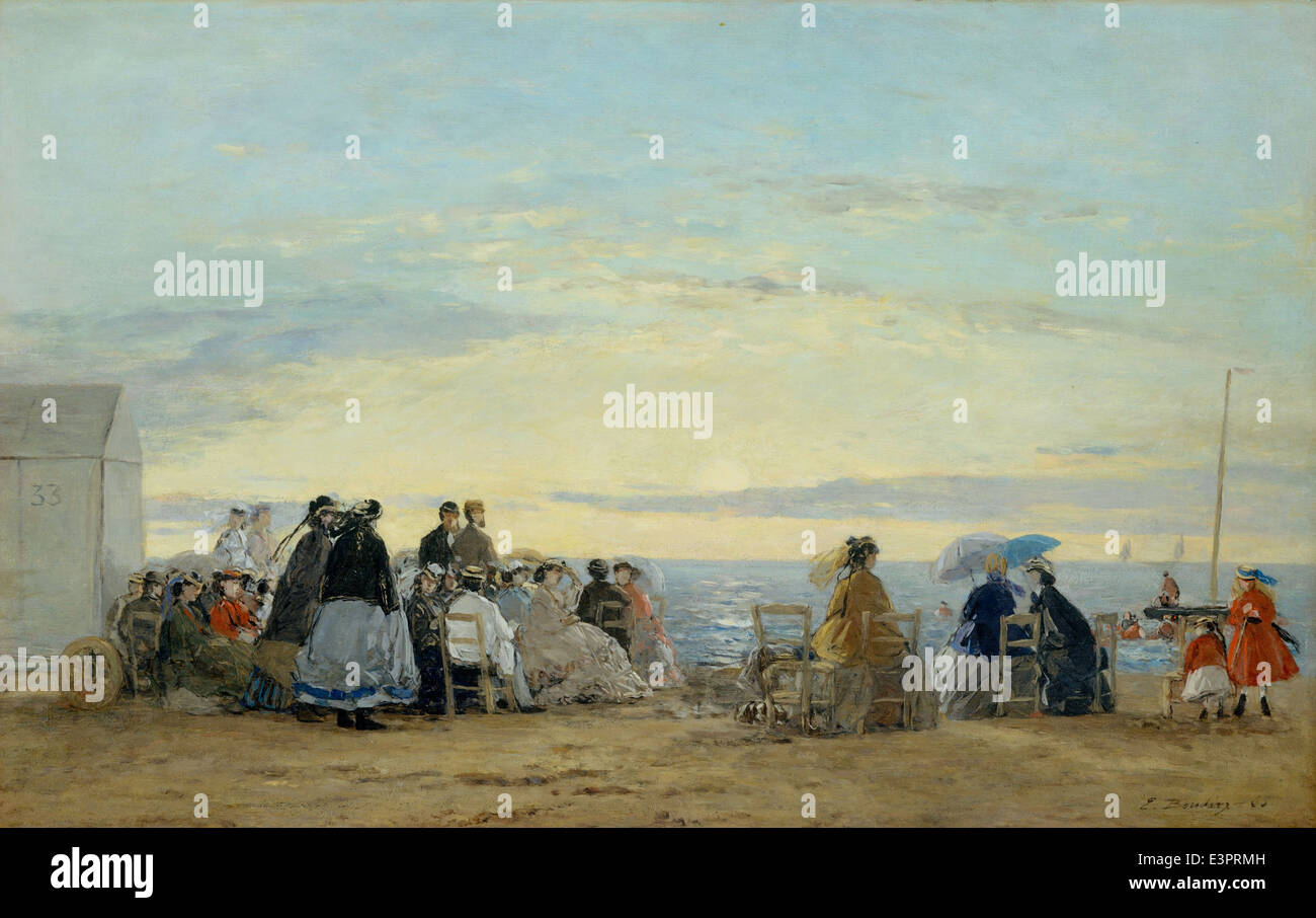 Eugène Boudin - am Strand, Sonnenuntergang - 1865 - MET Museum - New York Stockfoto