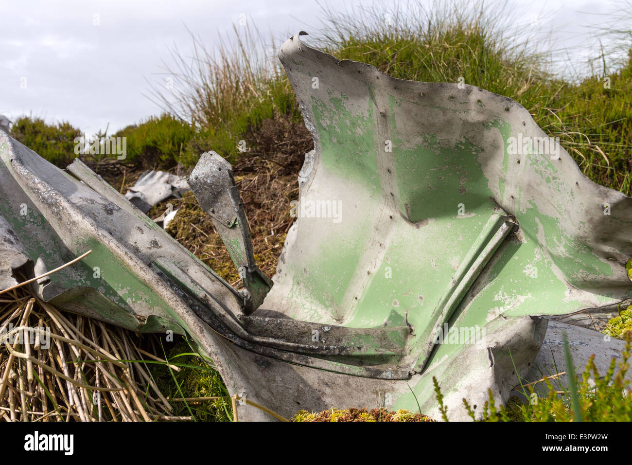 Reste von einem Blenheim Mk1, L1252 Flugzeuge, die bei schlechtem Wetter am 26. Oktober 1938 stürzte Lunedale, County Durham. UK Stockfoto