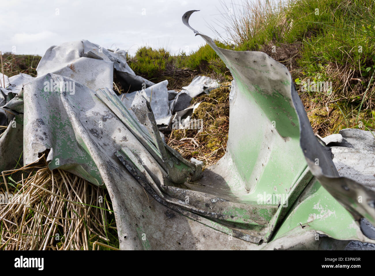 Reste von einem Blenheim Mk1, L1252 Flugzeuge, die bei schlechtem Wetter am 26. Oktober 1938 stürzte Lunedale, County Durham. UK Stockfoto