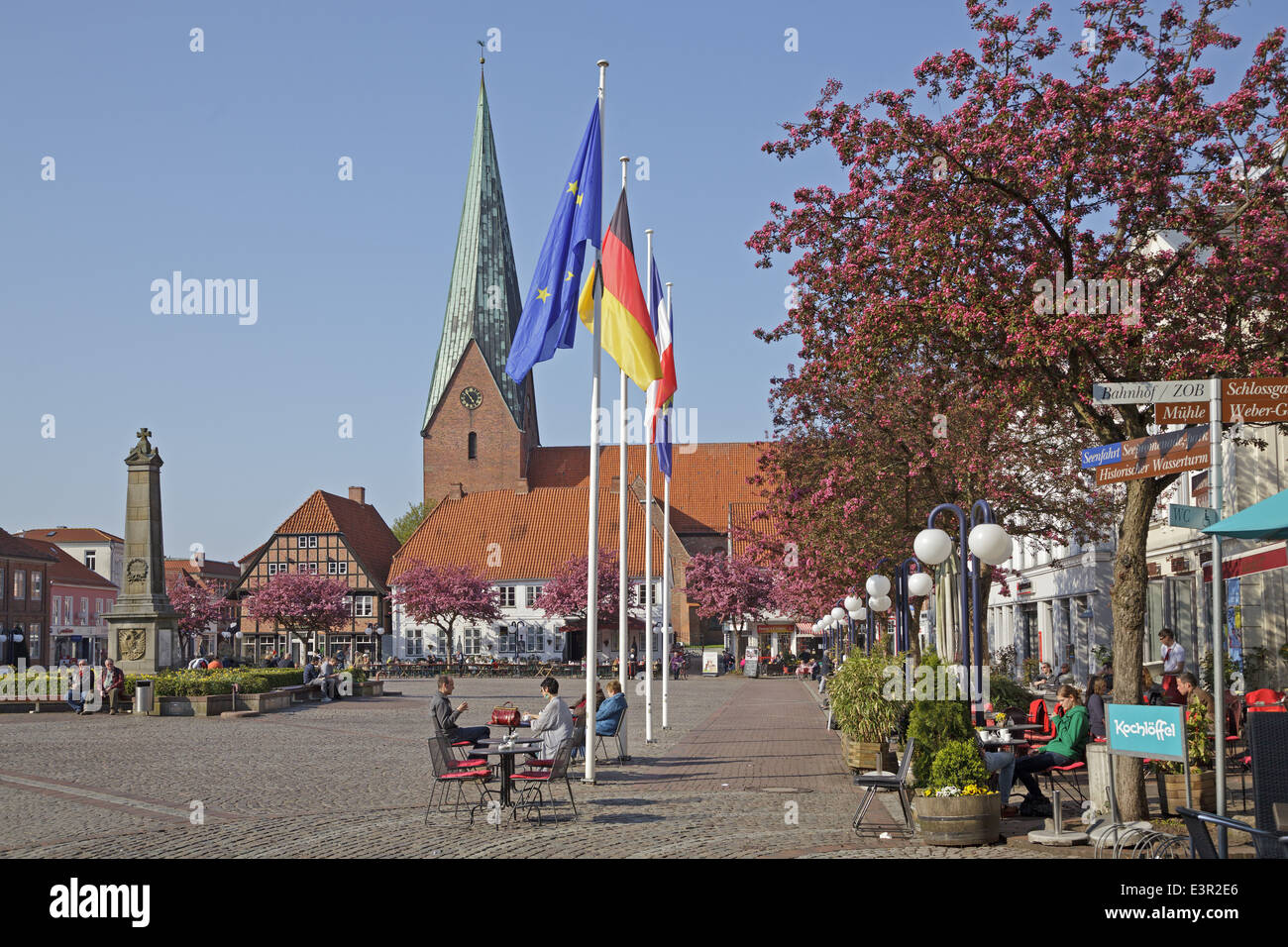 Marktplatz und St.-Michaelis-Kirche, Eutin, Schleswig-Holstein, Deutschland Stockfoto