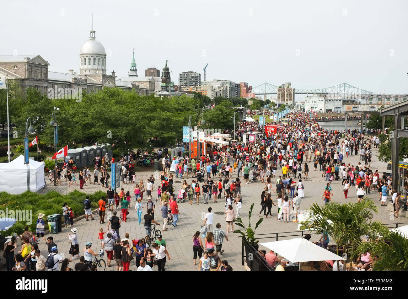 Canada Day Feierlichkeiten in den alten Hafen von Montreal, que. Stockfoto