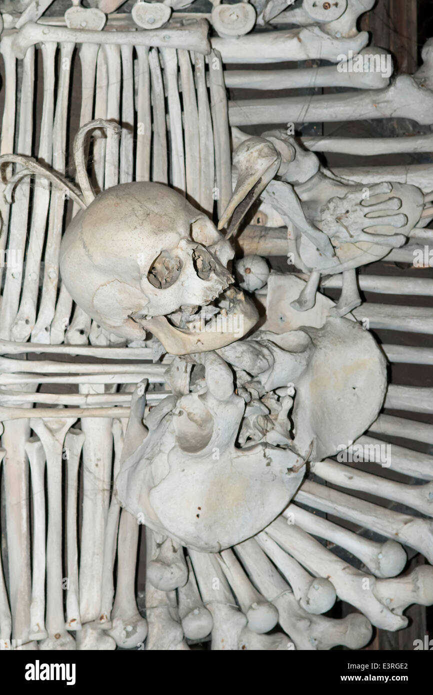 Schädel und Knochen - The Sedlec Ossuary - Kutna Hora Stockfoto