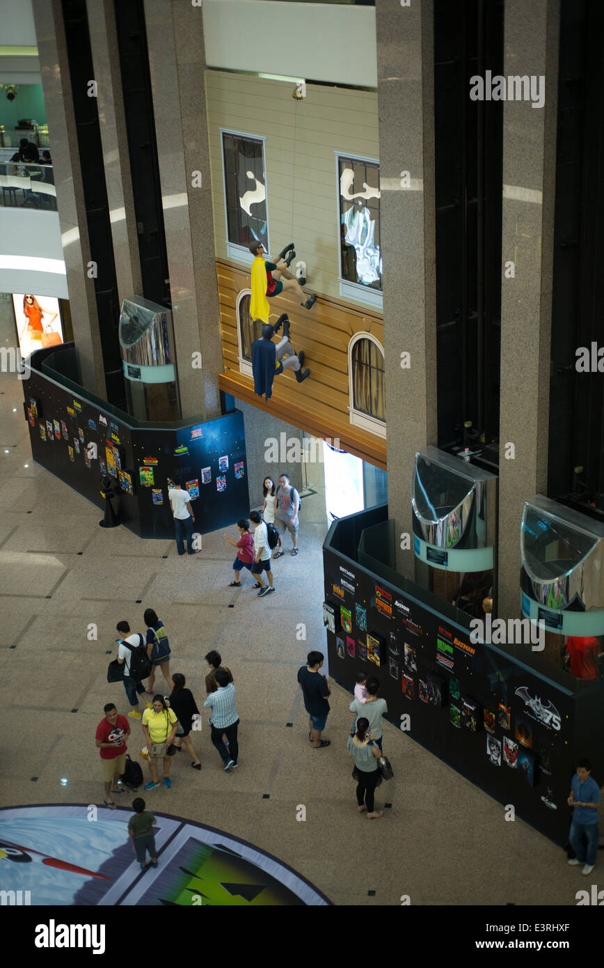 Ein batman Ausstellung mit Modellen und 3d-Kunst am Times Square Shopping Center, Causeway Bay Stockfoto