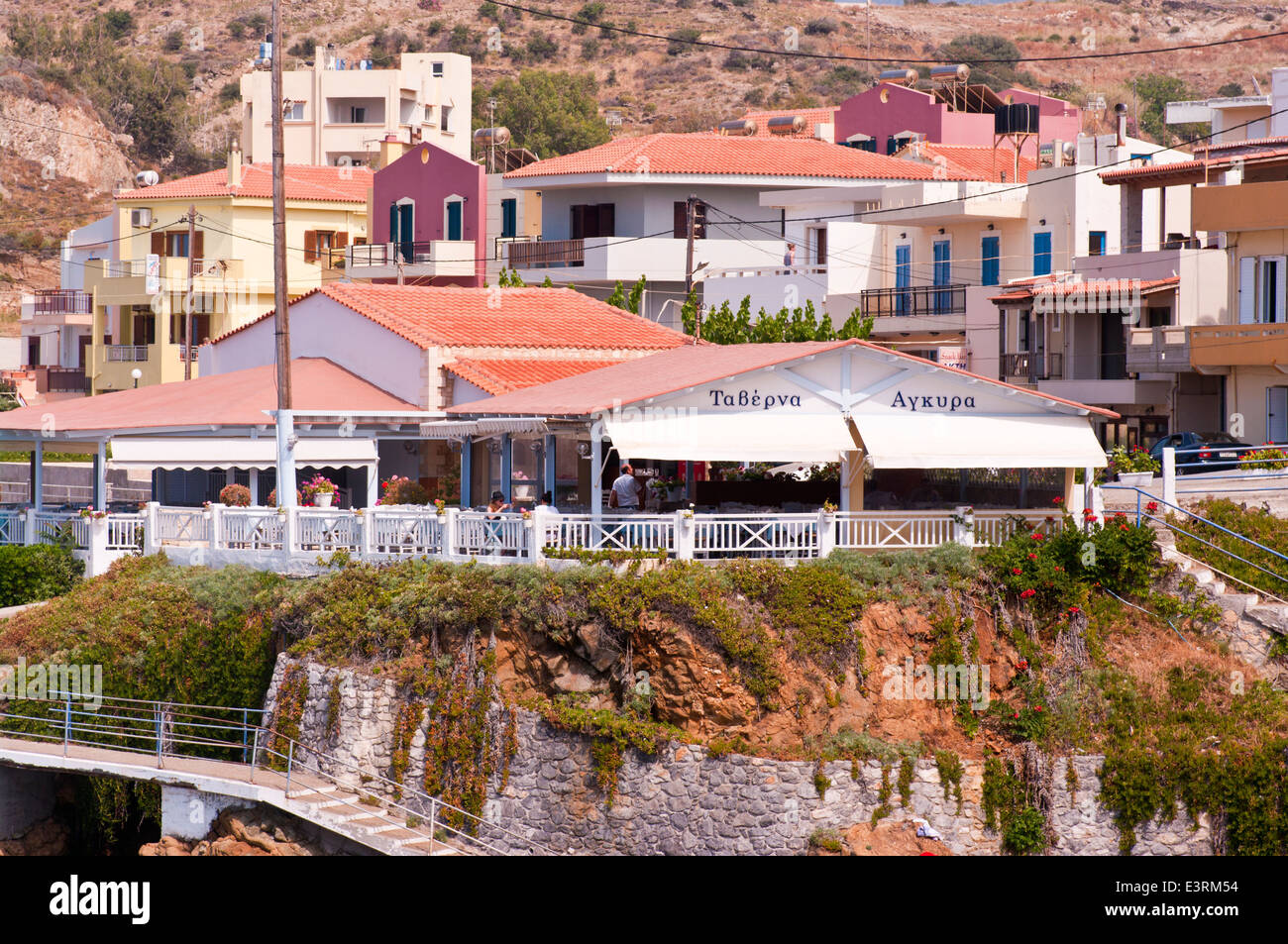 Panormo Stadt Crete Panormos Stockfoto