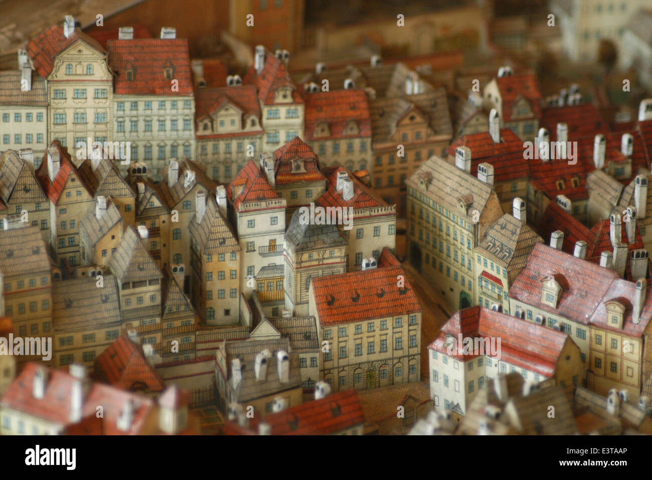 Das Langweil-Modell von Prag in der Prager City Museum in Prag, Tschechische Republik ausgestellt. Mala Strana oder weniger Stadtteil. Stockfoto