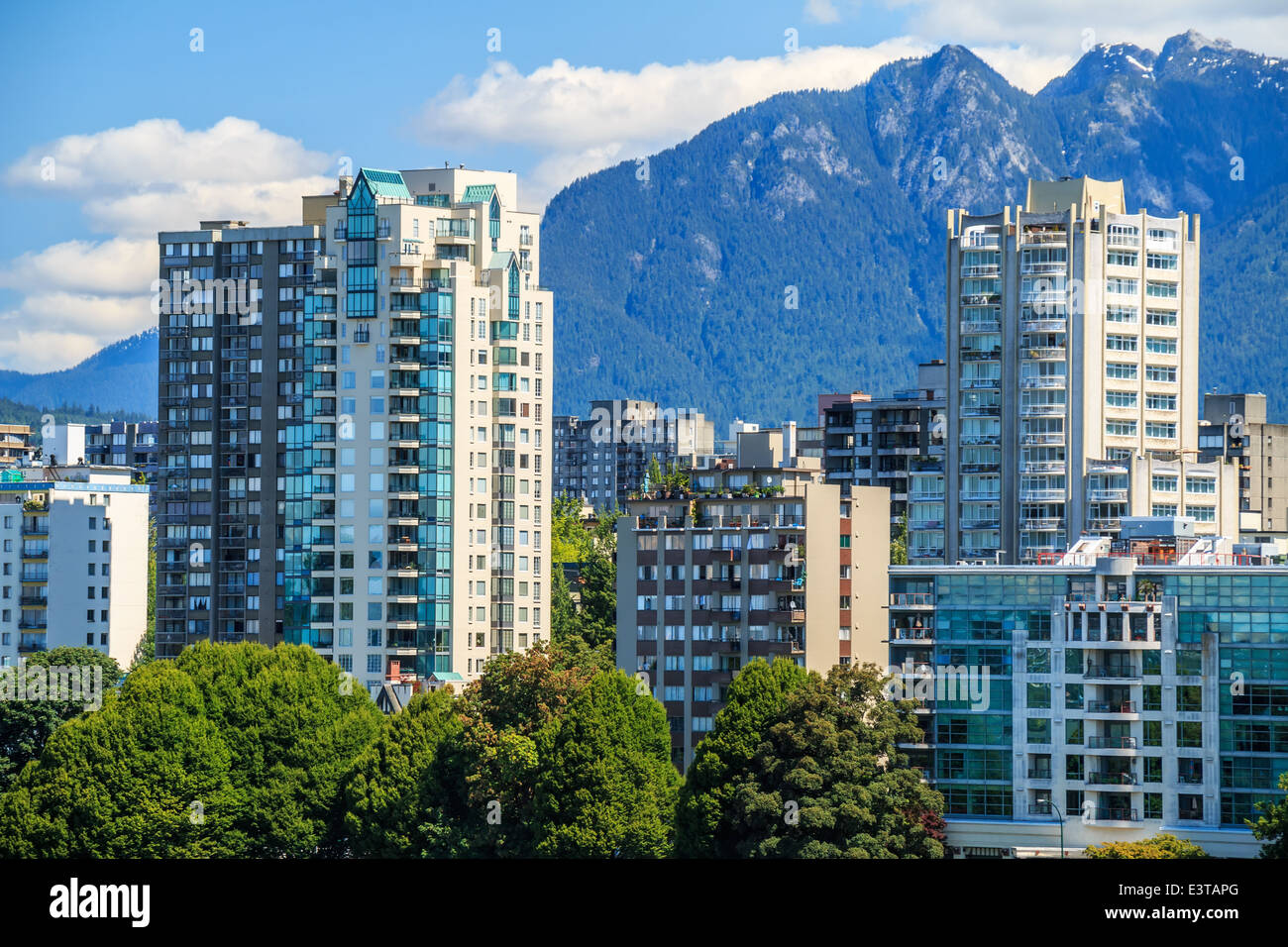 Blick auf das Westende von Vancouver über englische Bucht Stockfoto