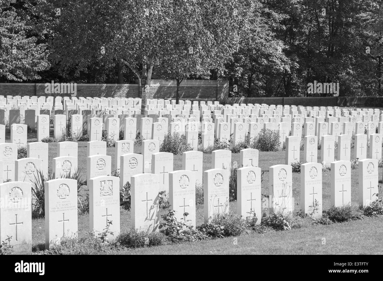 Neue British Cemetery Weltkrieg 1 Flanderns Feldern Stockfoto
