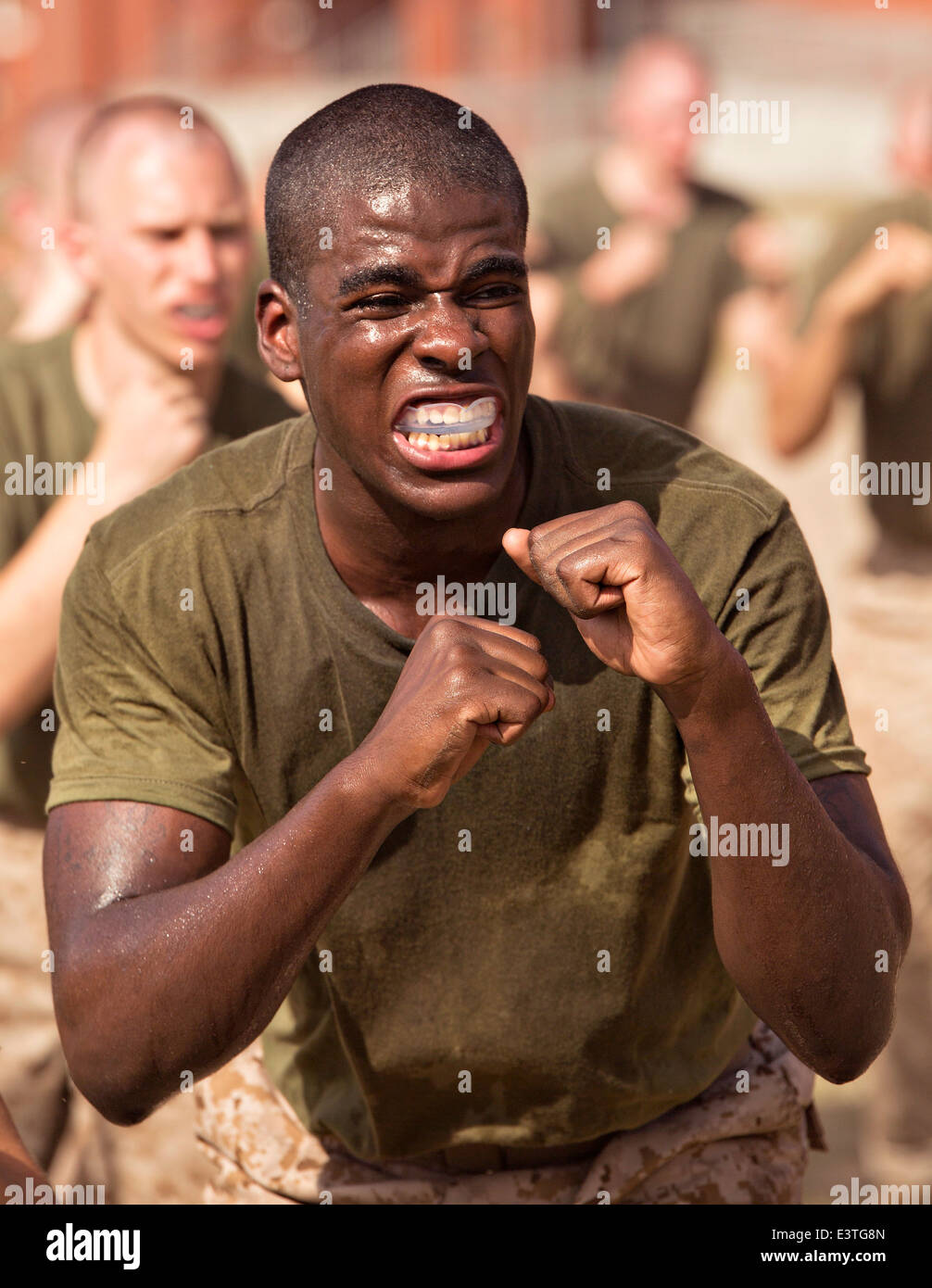 US Marine Corps Rekruten während der Marine Corps Martial Arts Program am Marine Corps Recruit Depot 3. Juni 2014 in Parris Island, SC, 3. Juni 2014. Stockfoto