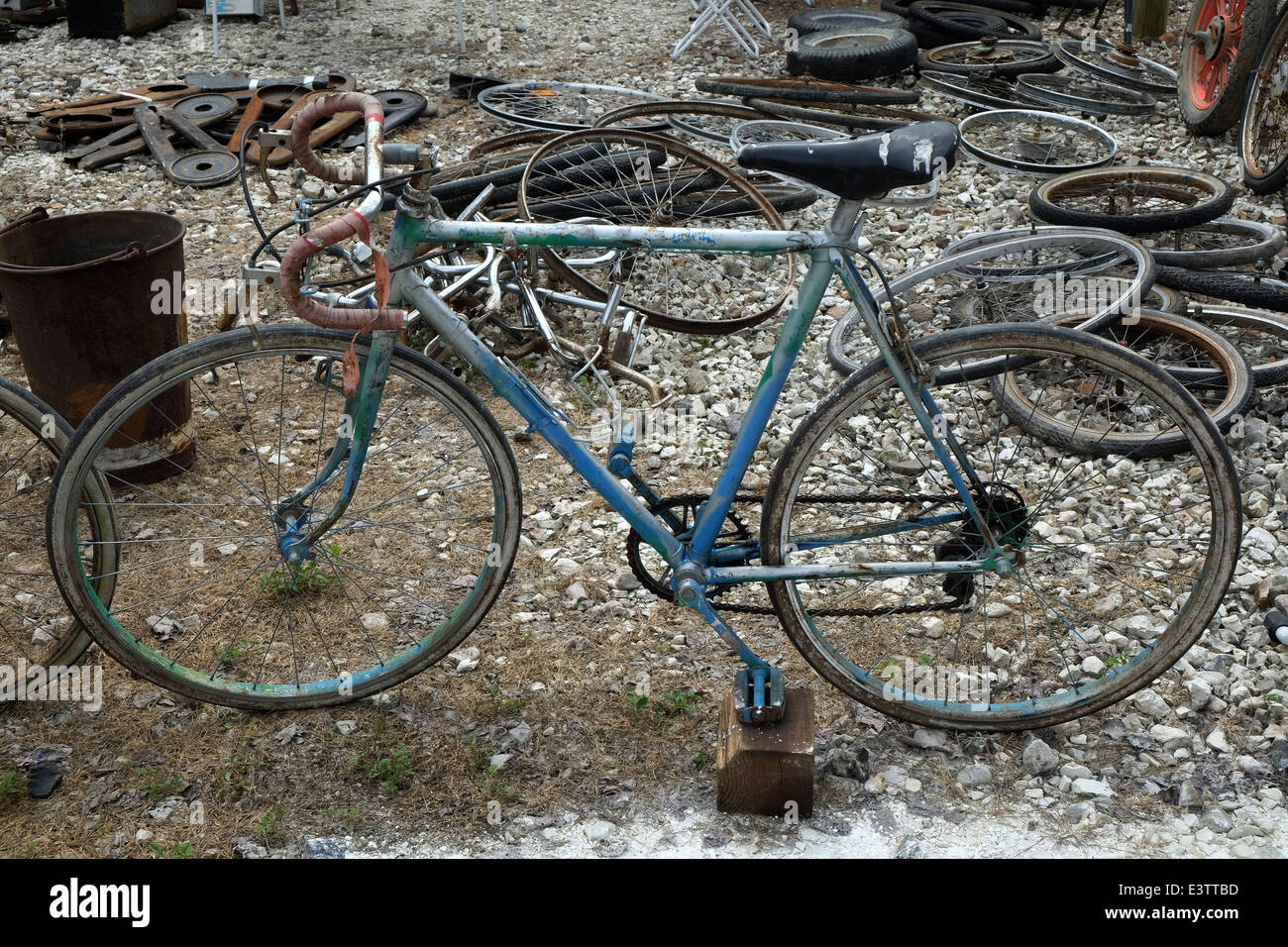 Straßenmarkt Stellata, italienische Oldtimer Fahrrad, Bondeno, Ferrara Stockfoto