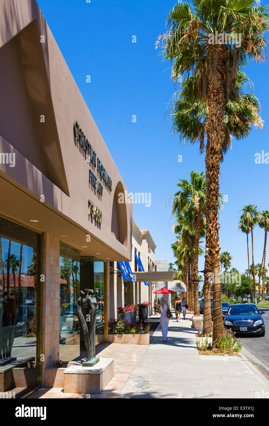 El Paseo, der Haupteinkaufsstraße in Palm Desert, Riverside County, California, USA Stockfoto
