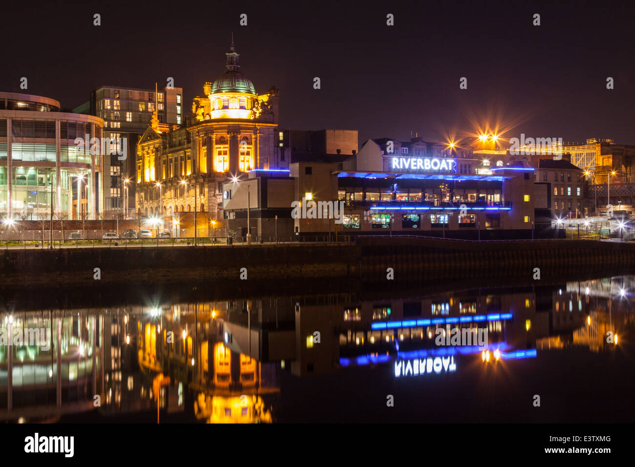 Riverboat Casino in Glasgow in der Nacht Stockfoto