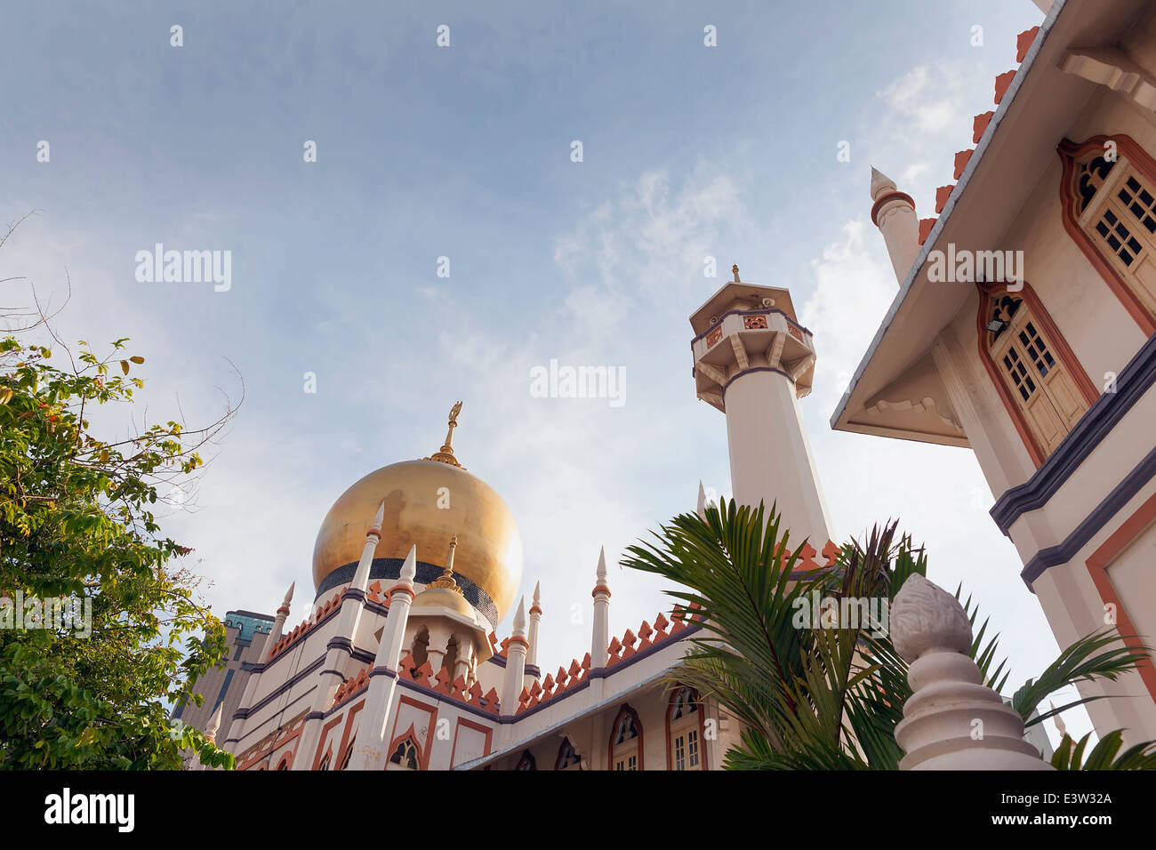 Masjid Sultan Moschee Außenarchitektur in Singapur Stockfoto