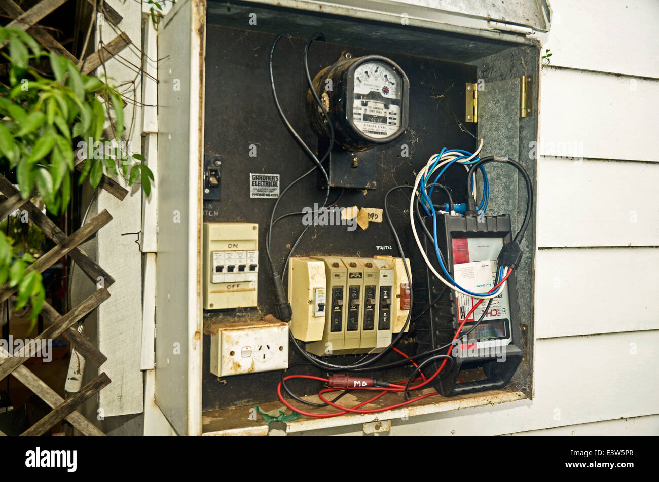 Stromzähler mit 3-Phasen Strom und Störung analyzer Stockfoto