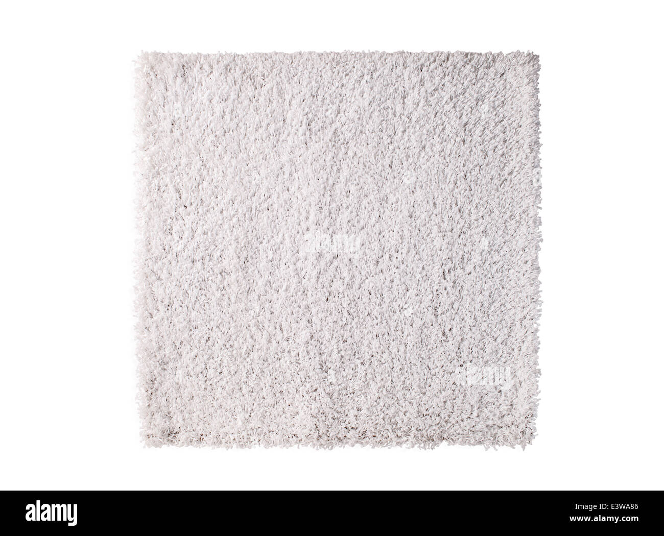 weißer Teppich isoliert auf weißem Hintergrund Stockfoto