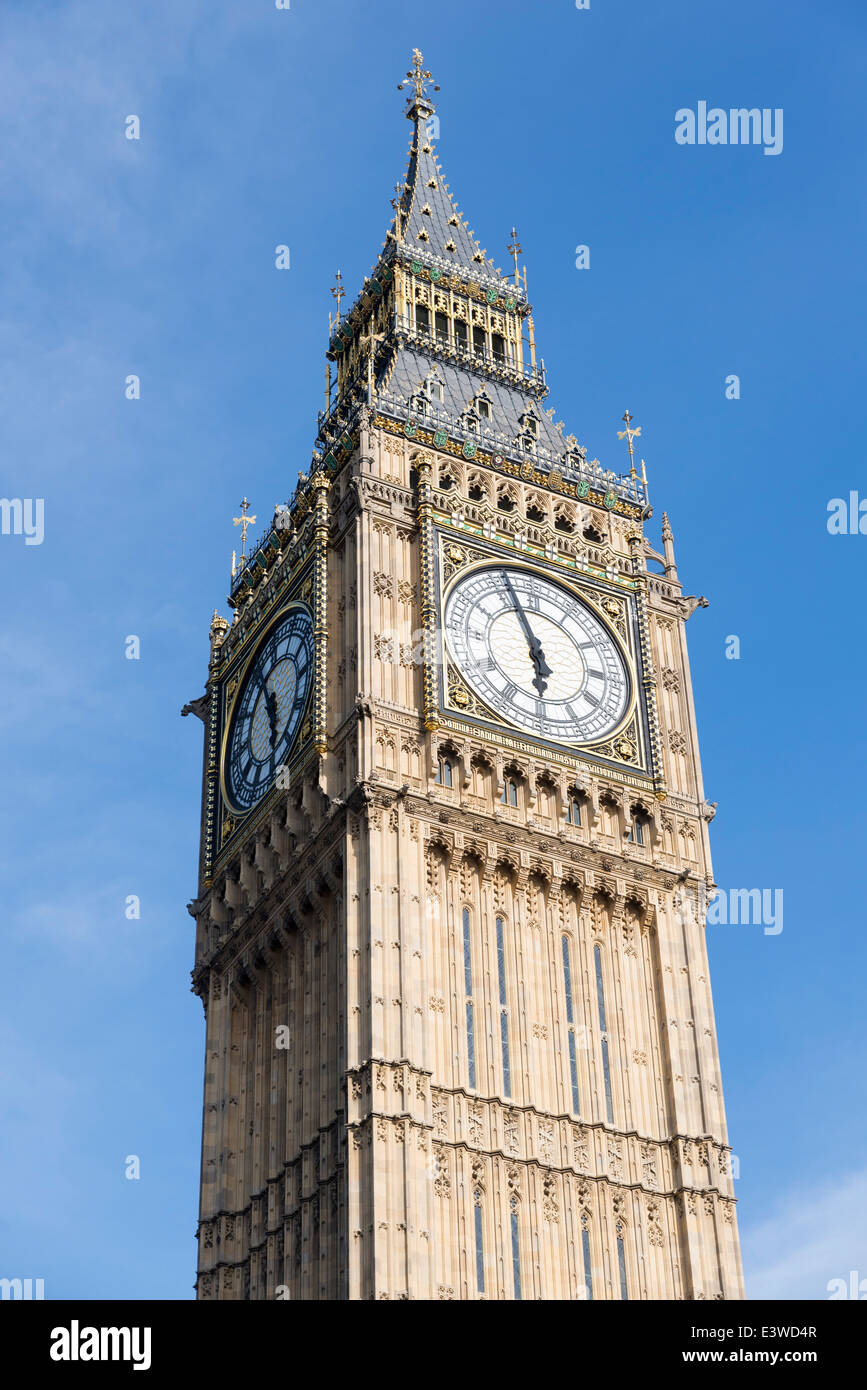 Das Ziffernblatt der Londoner Wahrzeichen Big Ben Stockfoto