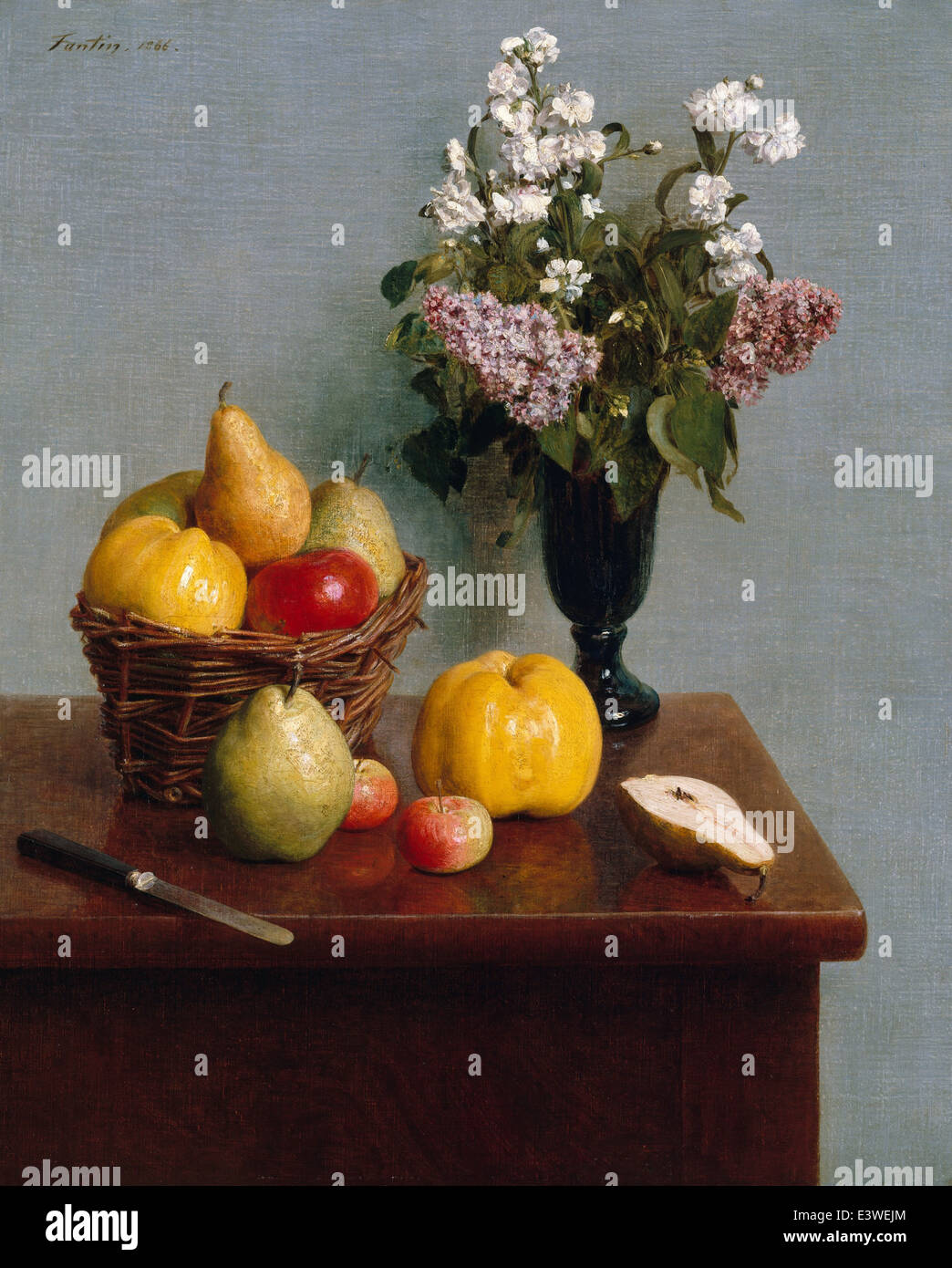 Henri Fantin-Latour - Stillleben mit Blumen und Obst - 1866 - MET Museum - New York Stockfoto