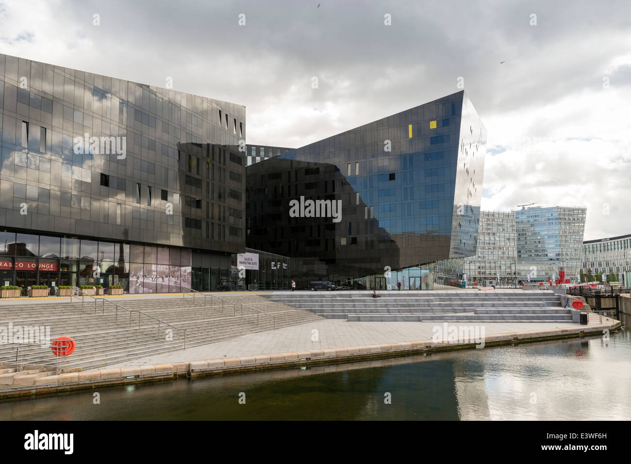 Stadtbild von Liverpools neuer Architektur, England. Stockfoto