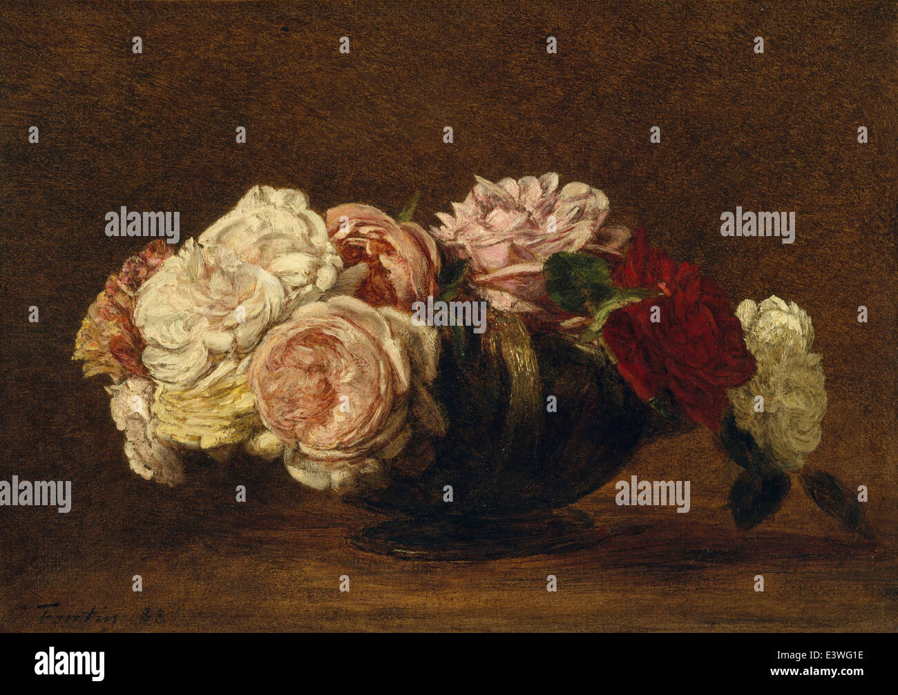 Henri Fantin-Latour - Rosen in einer Schüssel - 1883 - MET Museum - New York Stockfoto