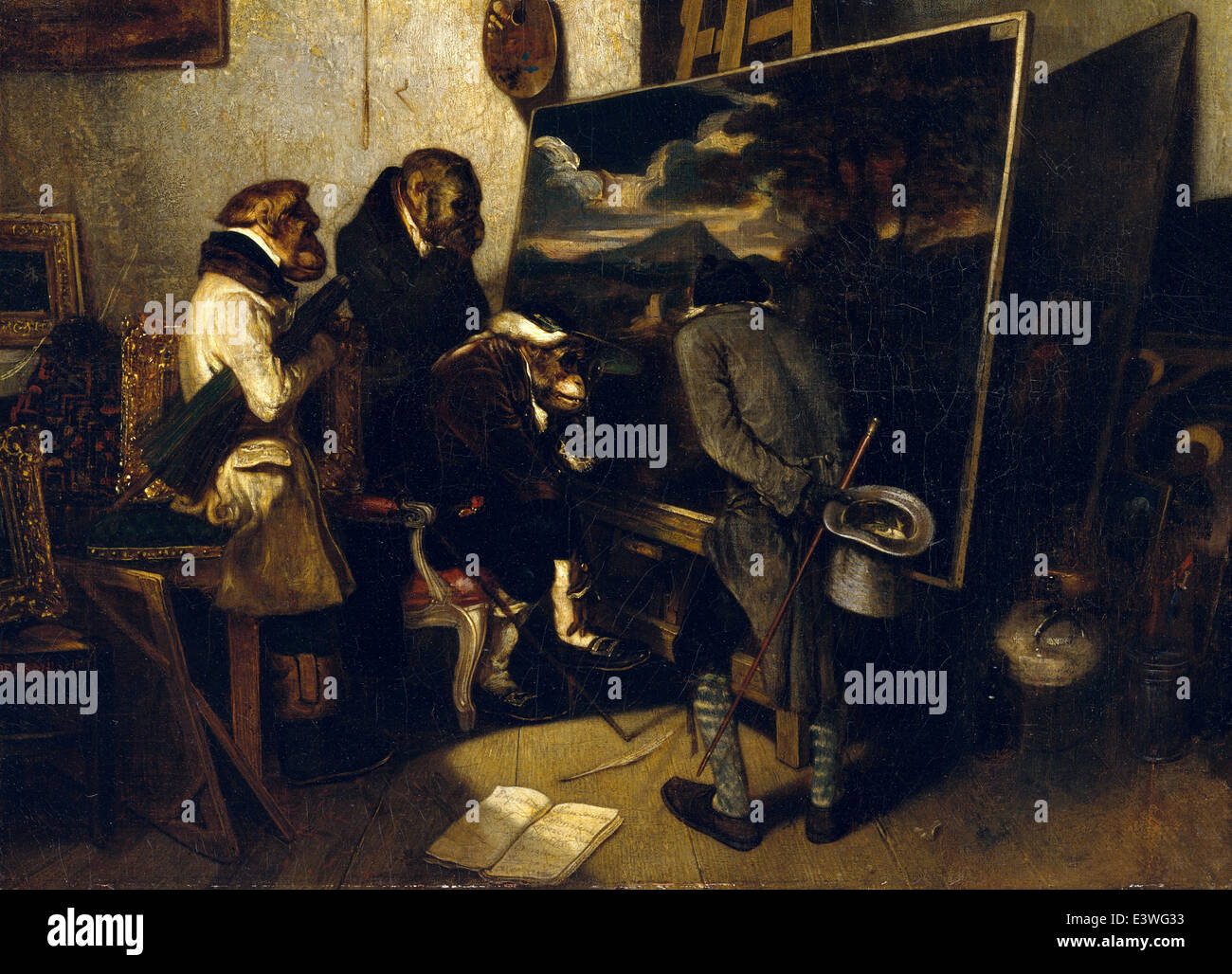 Alexandre-Gabriel Decamps - trafen sich die Experten - 1837 - Museum - New York Stockfoto