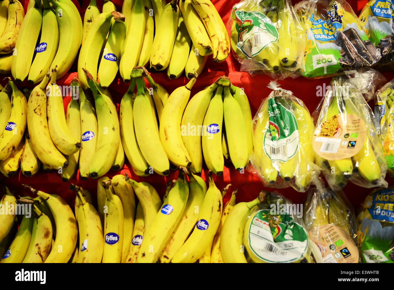 Variation von Bananen Stockfoto