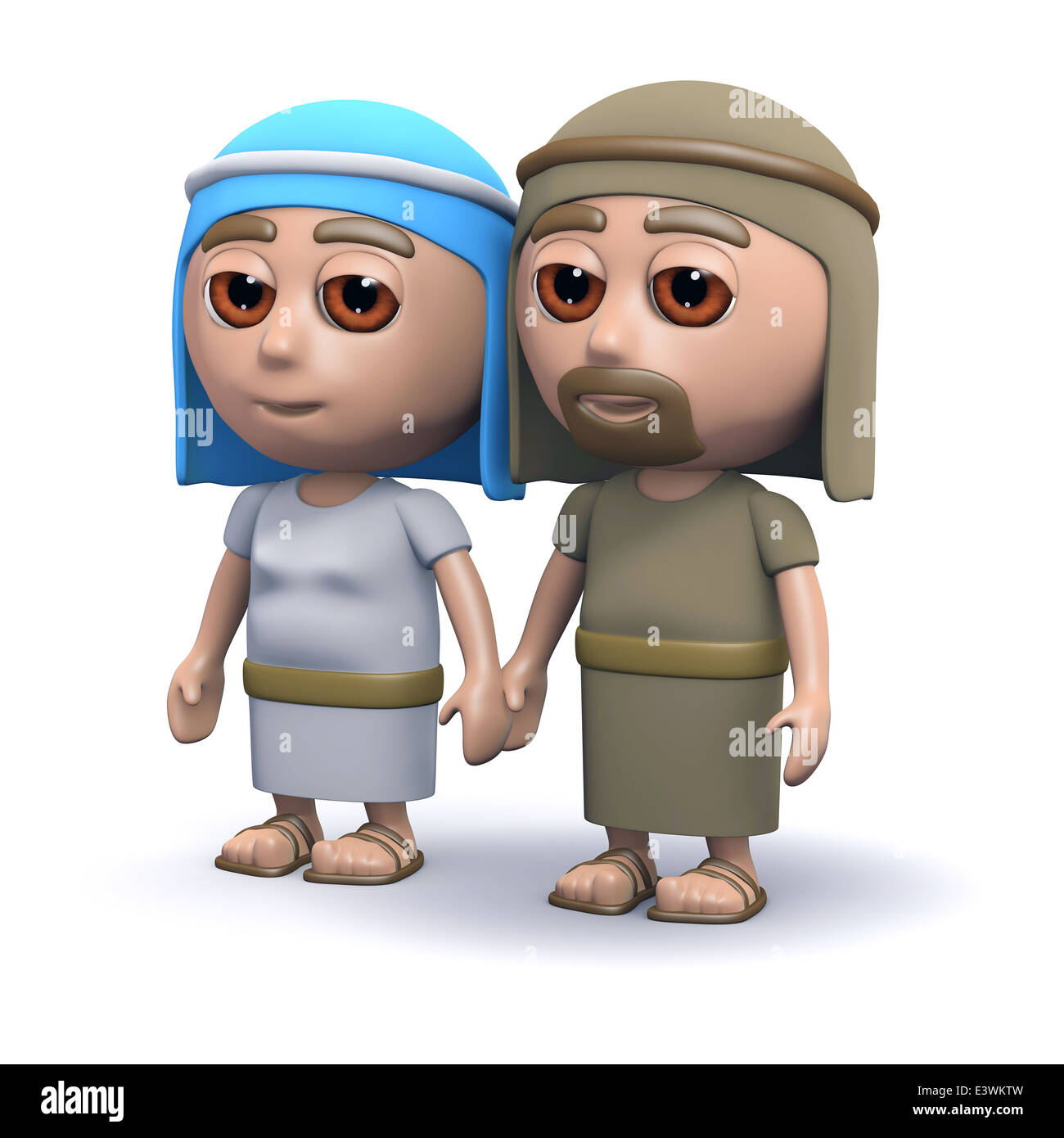 3D Maria und Josef Eltern Jesu Christi Stockfoto