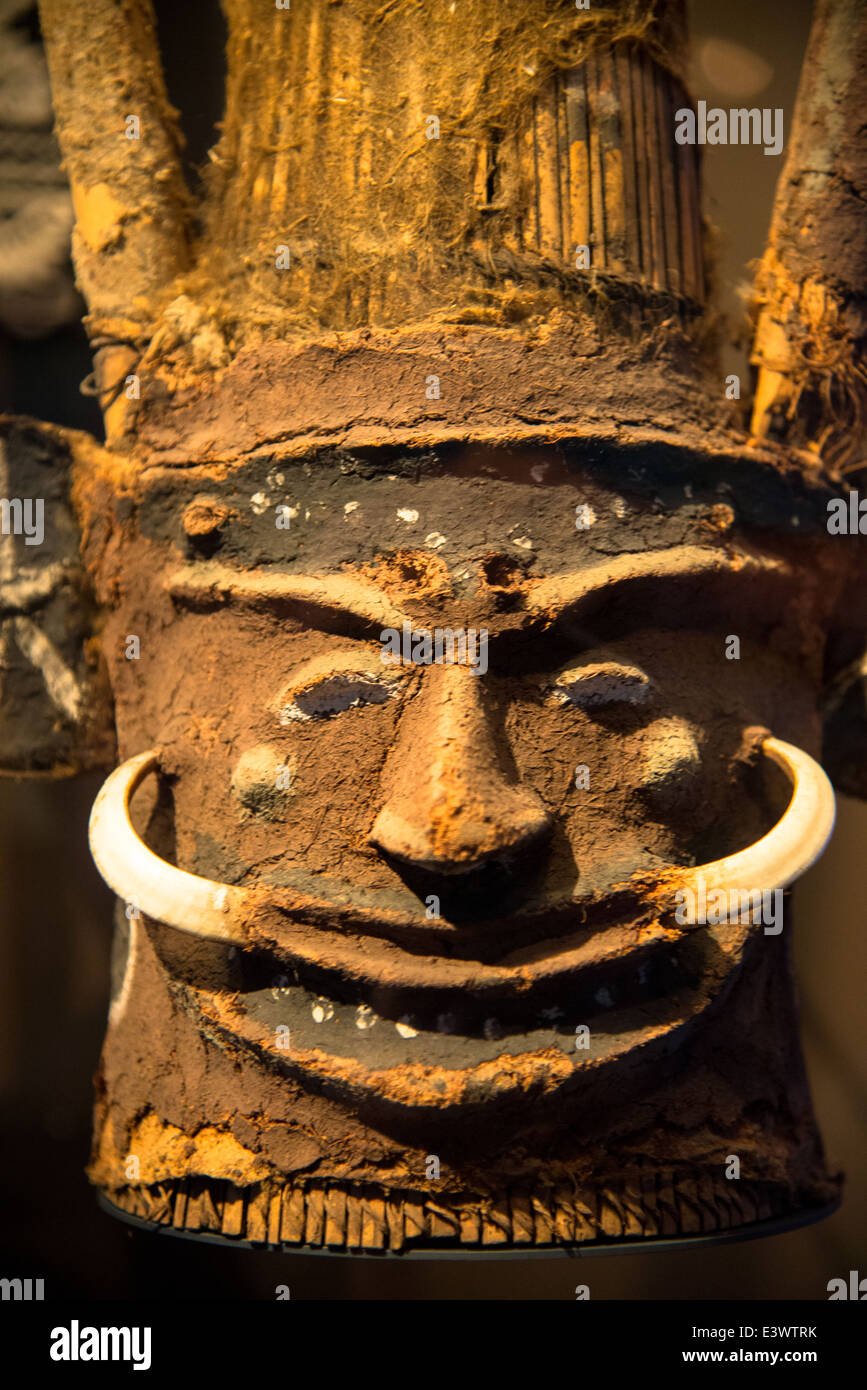 eine rituelle männliche Maske aus Vanuatu, Oceania Stockfoto