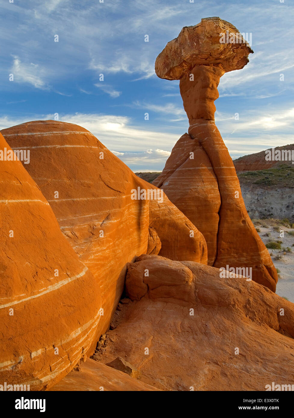 USA, Utah, Grand Staircase Escalante National Monument, Fliegenpilz Felsen Stockfoto