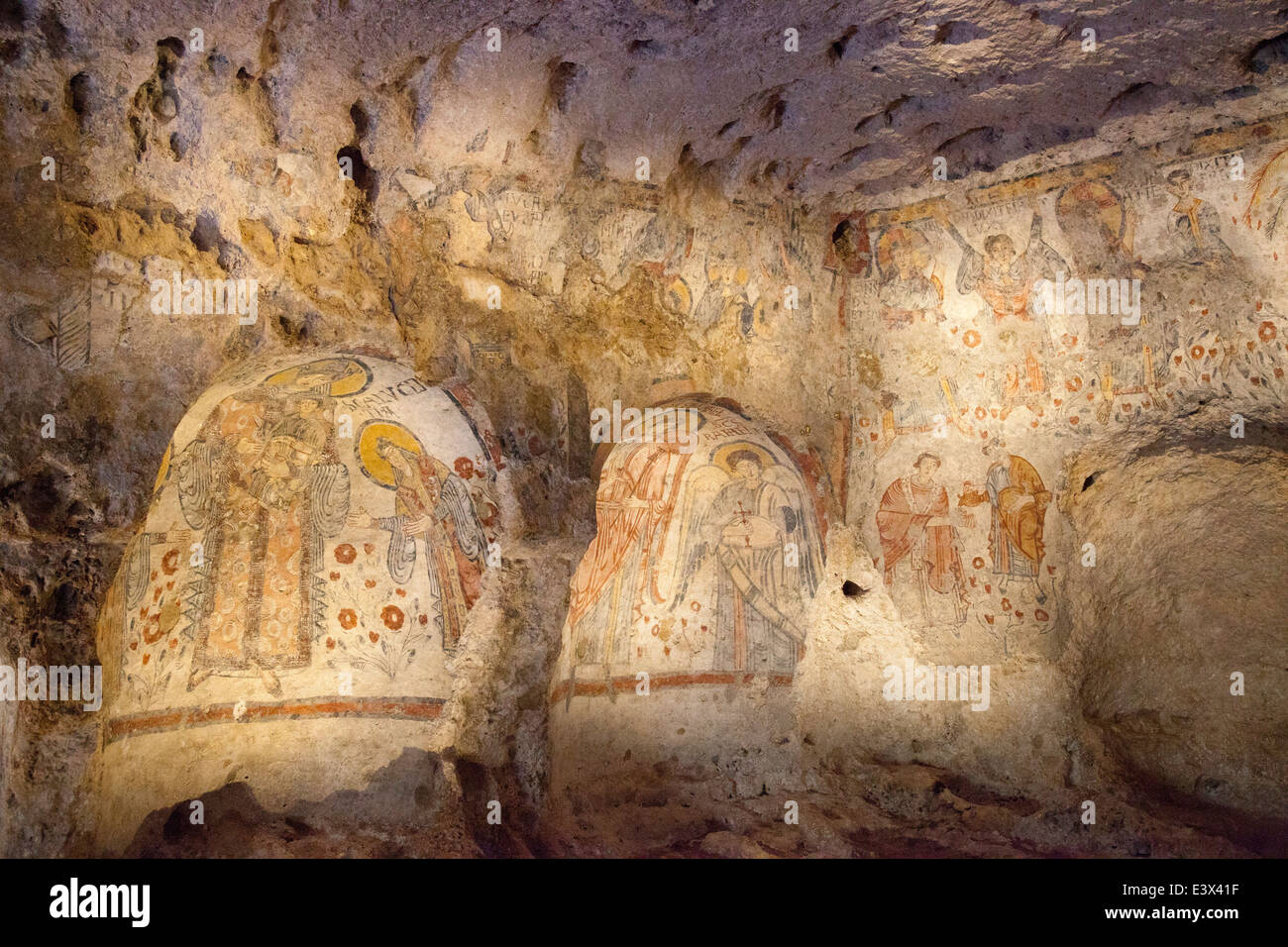 Kirche, Felsenpark der Murgia von Matera, Matera Bereich, Basilikata, Italien, Europa Stockfoto