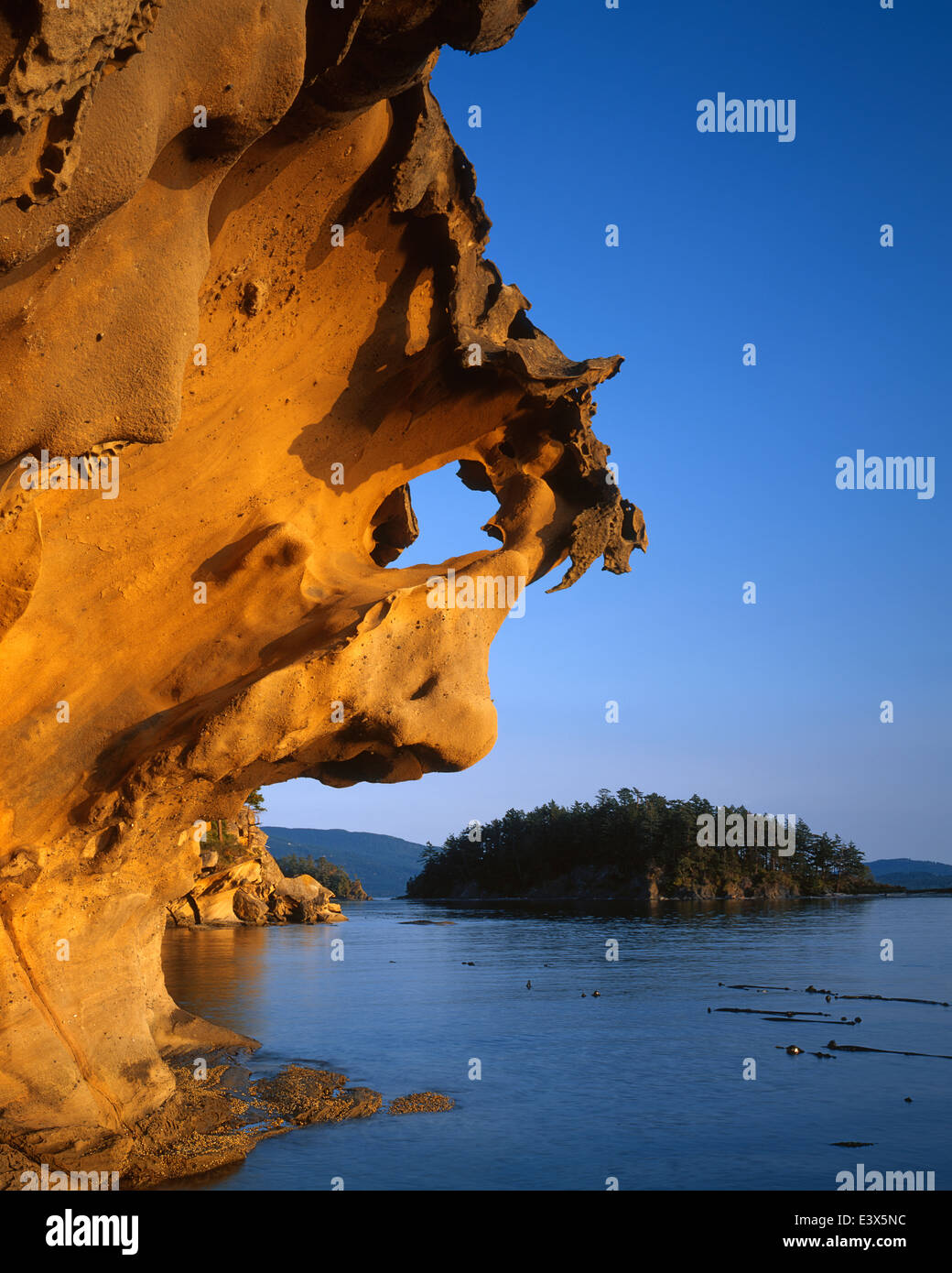 USA, Washington, Sandstein-Formationen auf Sucia Insel Stockfoto