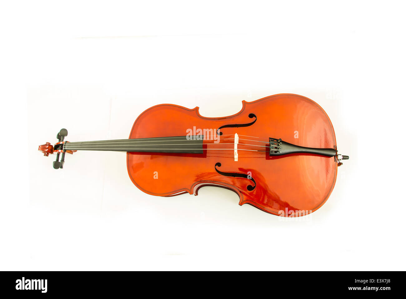 Geige auf weißem Hintergrund Stockfoto