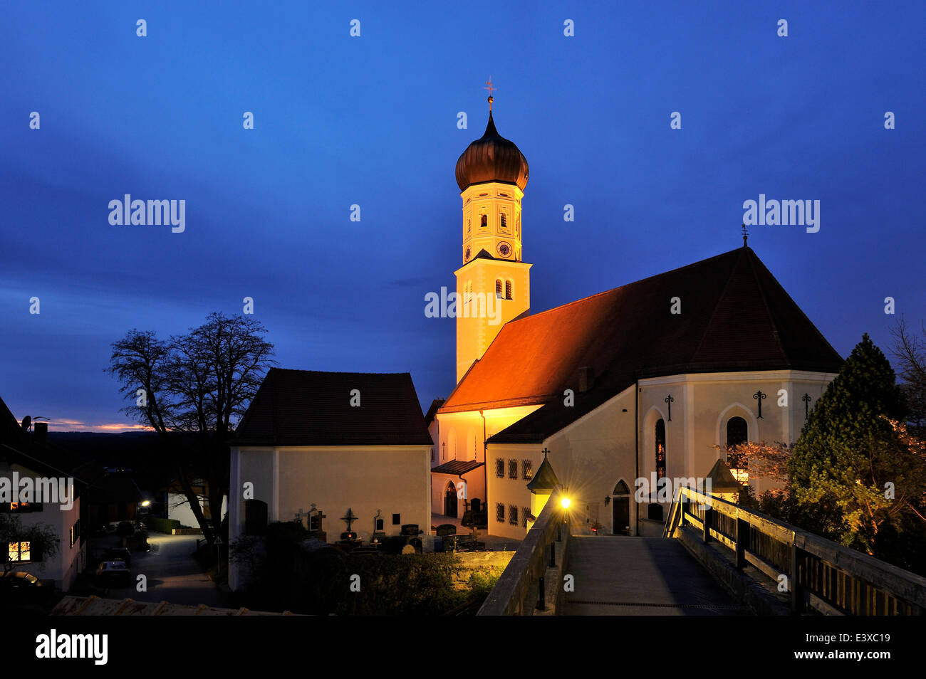 St. Laurentius Kirche, Königsdorf, Upper Bavaria, Bayern, Deutschland Stockfoto