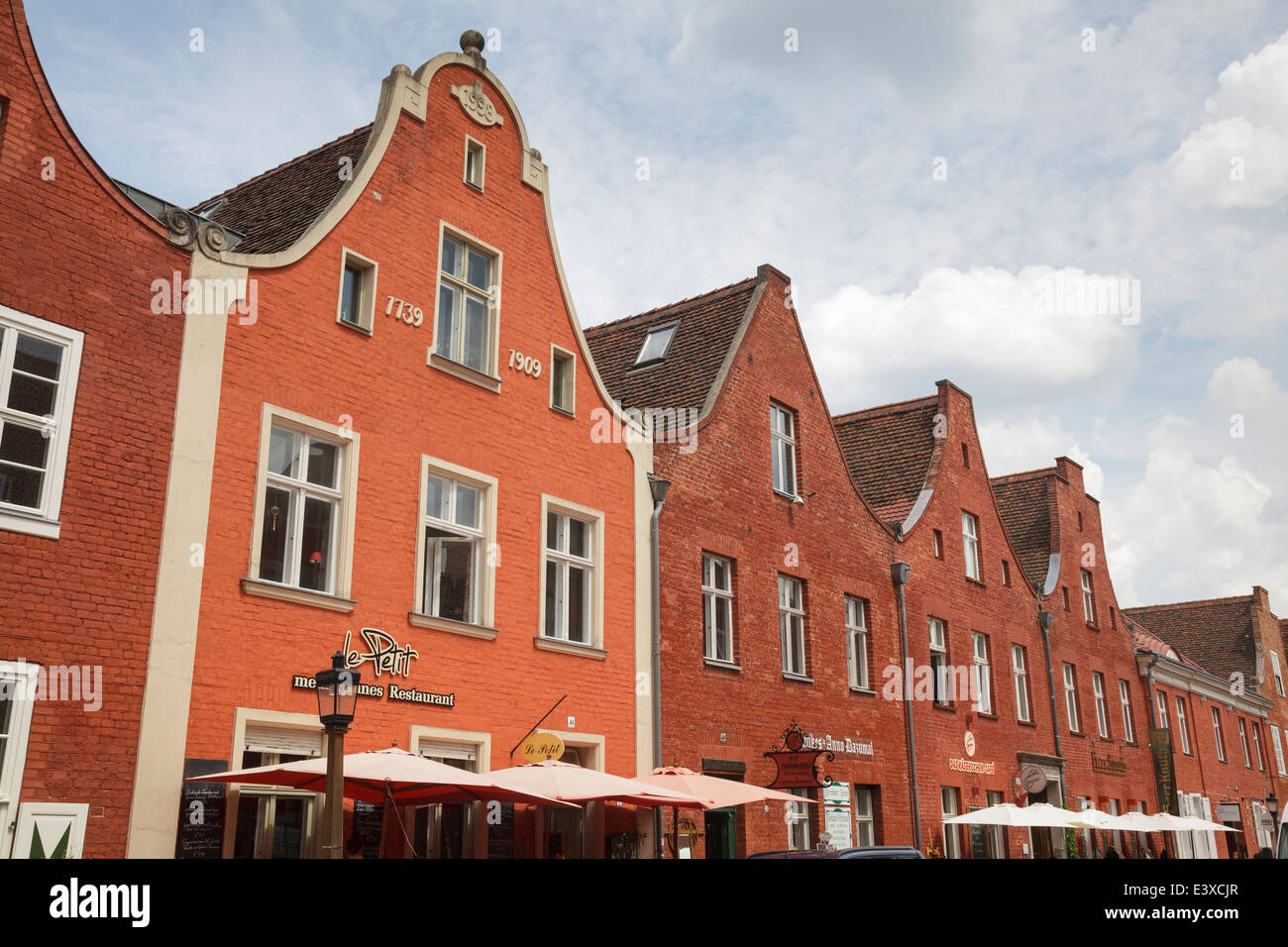 typische Architektur in das Holländische Viertel, Potsdam, Brandenburg, Deutschland Stockfoto