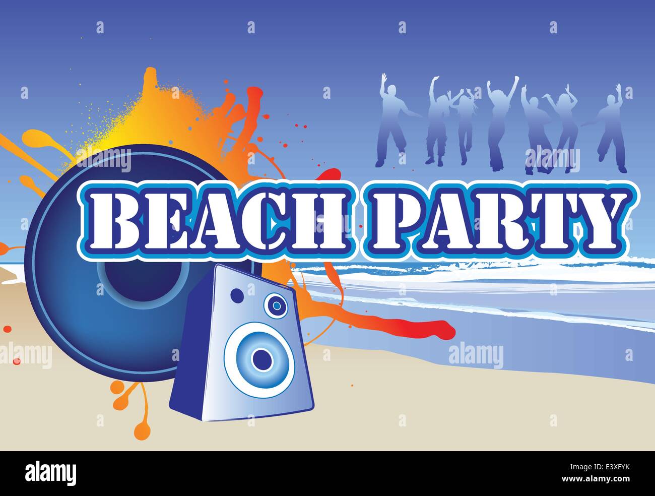 Abbildung einer Beach Party einladen oder flyer Stock Vektor