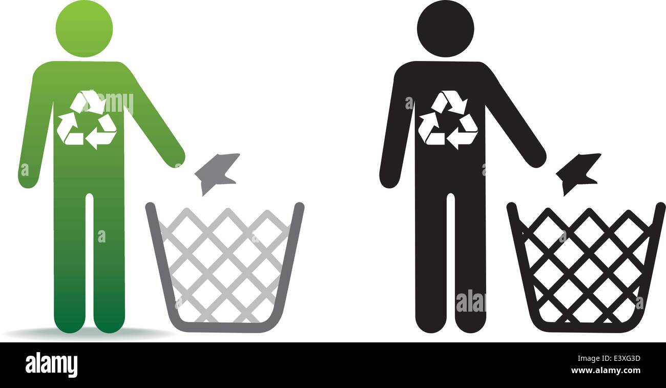 Eco-grüne recyceln Müll Symbol zur Veranschaulichung Stock Vektor