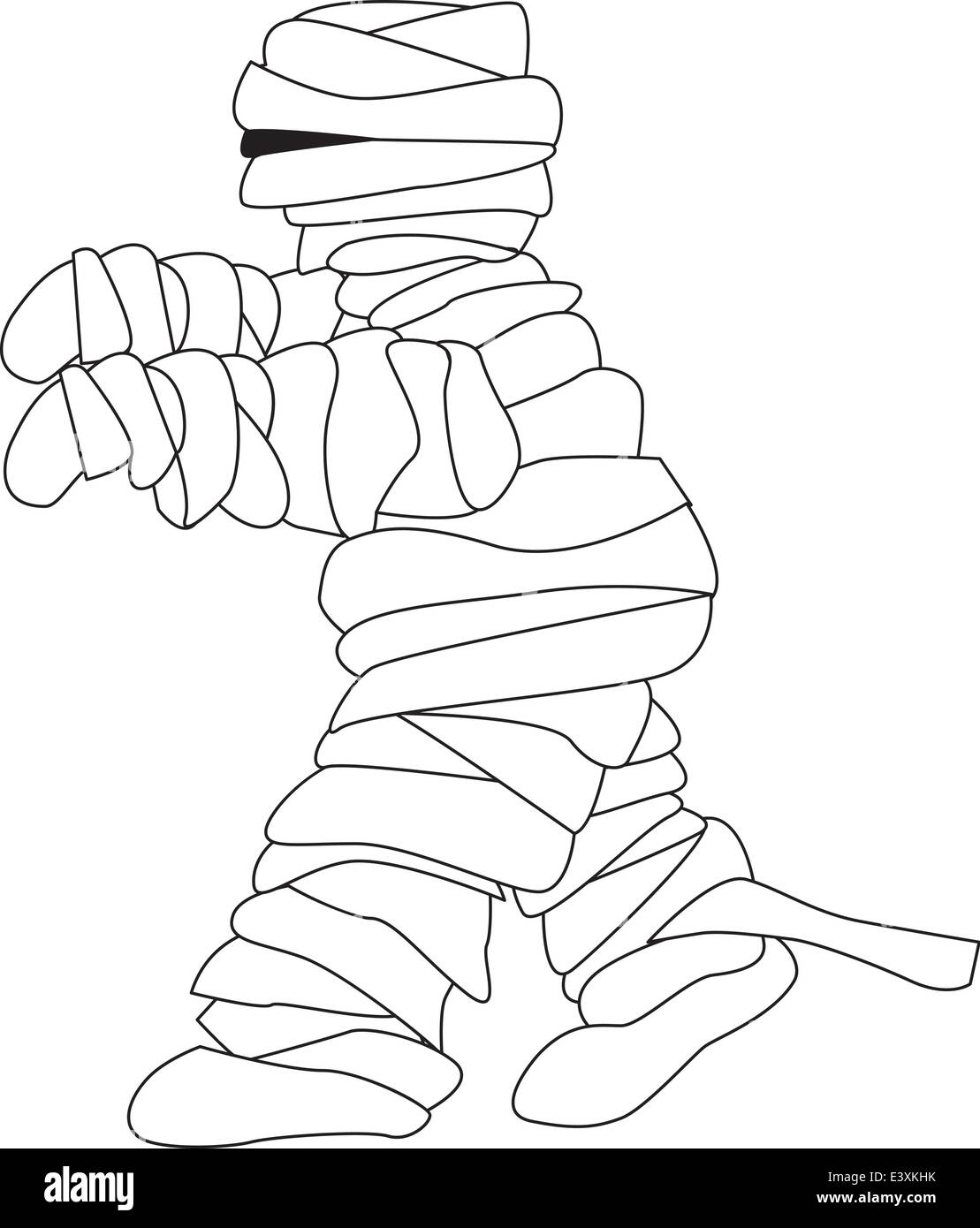 Abbildung eines walking Mumie Monster Stock Vektor