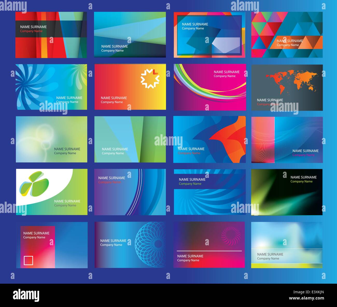 Sammlung von Visitenkarten für ein neues branding, moderne neue Business Start-Ups und Unternehmen, Vektor-illustration Stock Vektor