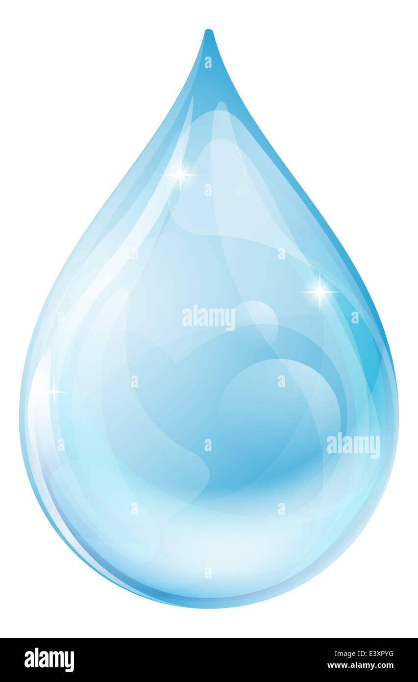 Eine Abbildung eines Wassertropfens oder Regentropfen Stockfoto
