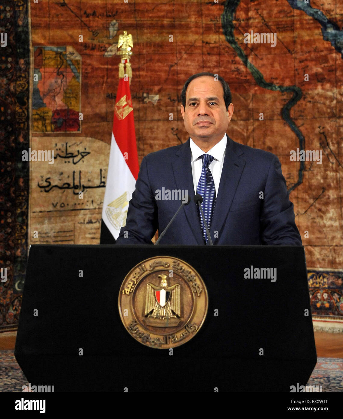 1. Juli 2014--Ägyptens neue Präsident Abdel Fatah El Sisi im Präsidentenpalast. (Ägyptische Präsidentschaft Pool Handout Foto) Stockfoto