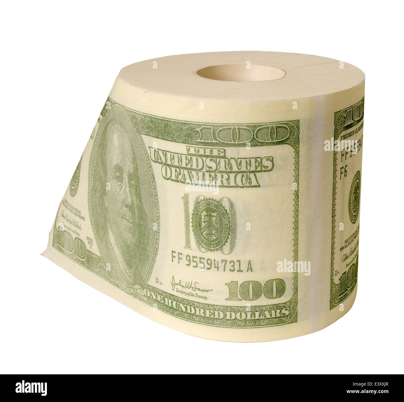 Geld Toilettenpapier Rollen Stockfoto