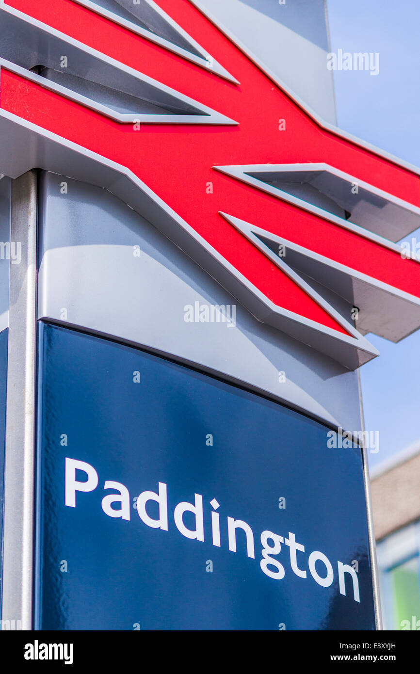 Paddington Station Schiene Logo-London Stockfoto