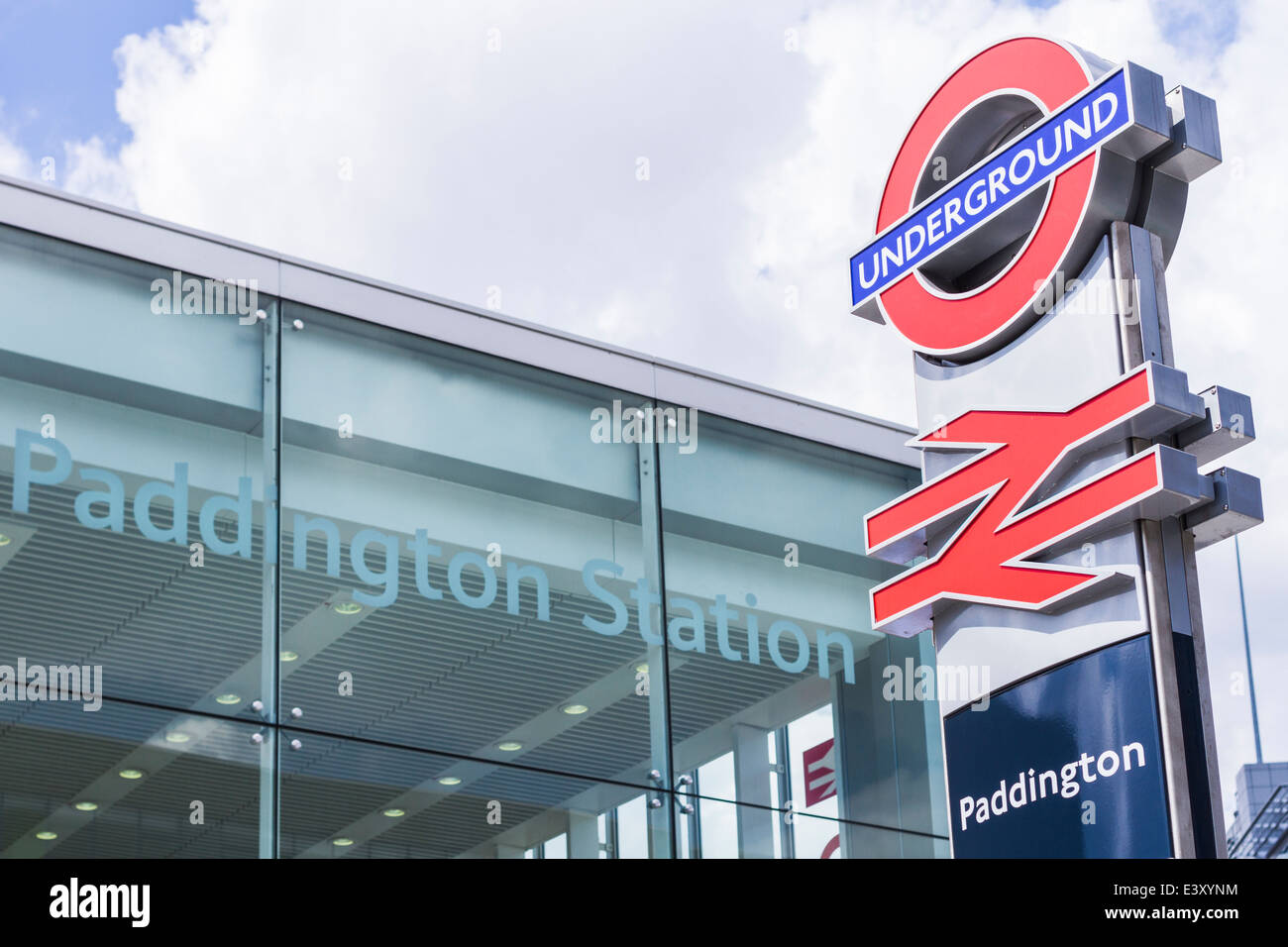 Paddington Station Zeichen-London Stockfoto