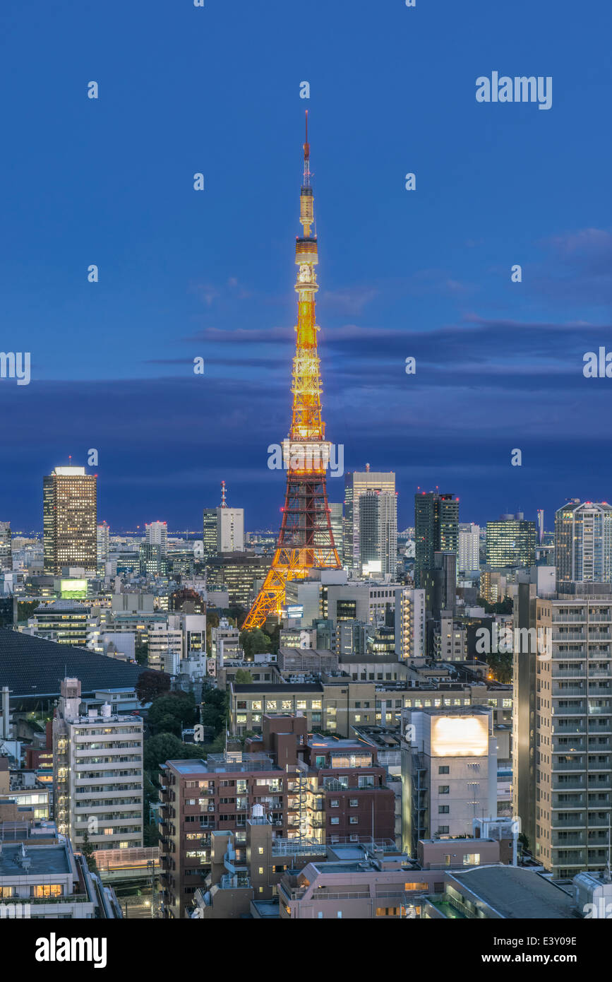Tokyo Tower und Stadtbild, Tokyo, Japan Stockfoto